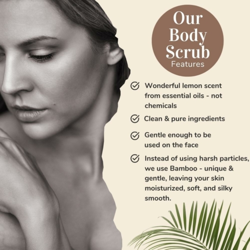 Exfoliating Bamboo Body Scrub - Made With Organic Aloe Vera And Pure, Clean Ingredients