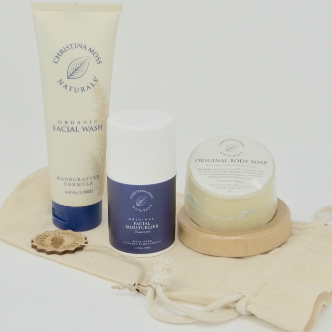 skin care gift set Facial Wash, Unscented Moisturizer, Body Soap